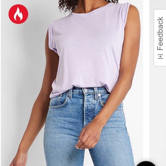 Express Tops - NWT Skimming Linen-Blend Crew Neck Muscle Tank